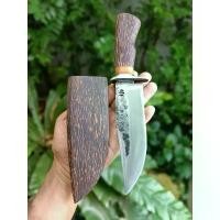 ราคา มีดโบวี่ โบวี่ (Bowie knife) มีดเหน็บ มีดอีเหน็บ มีดเดินป่า มีดแคมป์ ใบ 5.5 ตีร้อนชุบแข็ง ผิวไฟ ด้าม-ฝักไม้ตาล COD (1734407053929711546)