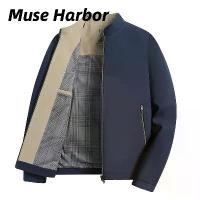 ราคา Muse Harbor Men's Stand Collar Jacket Spring and Autumn Comfortable to wear, breathable. Suitable for business and daily life. (1734088778688595357)