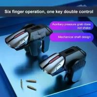 ราคา PUBG Mini Portable Game Pad Controller, Six Fingers, Original Design, Game Trigger, L1R1 Buttons, Wooden Joy, Suitable for PUBG Game (1733619090282284530)