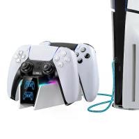 ราคา PS5 charger station Compatible with PlayStation 5 Faceplates Edge & Dual Controller, 9 Lightings PS 5 Accessories Charging Station (1733659678022010562)
