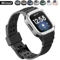 ราคา สายรัด Miimall สำหรับ Fitbit Versa 4/Fitbit Versa 3/Fitbit Sense 2 พร้อมเคส, สายรัดป้องกันหน้าจอสำหรับ Versa Lite/Fitbit Versa/SE, สายรัดทดแทน TPU ที่ทนทาน สาย แอปเปิ้ล วอส ไนลอน (1733735447441016163)