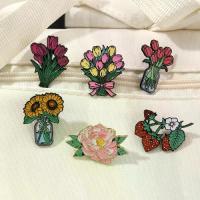 ราคา 6pcs Enamel Brooch Set - Dutch-Inspired Tulip, Peony, Sunflower & Strawberry Flower Bouquet Pins with Layered Glass-Like Effect, Multicolor (Pink, Yellow, Red, White, Green, Blac (1733520730887194453)