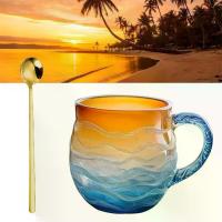 ราคา Sea Glass Sunset Mug Sunset Ocean Cup Sunset Ocean Glass With Spoon E2L7 (1733601905075128253)