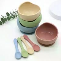 ราคา [COD] 2pcs food grade silicone bowl spoon set baby food utensils (1733453329882055985)