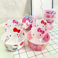 ราคา ชามเด็ก เป็นมิตรกับสิ่งแวดล้อม ธีม Hello Kitty และ My Melody Star ชุดเครื่องใช้บนโต๊ะอาหารกันกระแทกพิเศษ เหมาะสำหรับใช้ในบ้าน ช้อนและตะเกียบสำหรับเด็ก ชุด เบญจรงค์ spoon fork set (1732925706567649124)