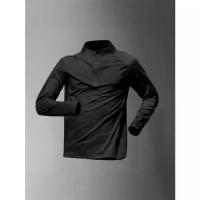 ราคา Spring and Autumn Sports T-Shirt Men's Long Sleeve Cycling Half-Zip Quick-Dry Shirt Running Football Basketball Training Solid Color Top option เสื้อ los angeles dodgers black men lee honey (173383016