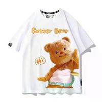 ราคา เสื้อยืด เสื้อยืดผู้หญิง Butter Bear พร้อมส่ง เสื้อยืดคอกลม ผ้าฝ้าย เสื้อยืดสาวอวบ (1734194365749823139)