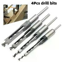 ราคา 4Pcs Wood Drill Bit Set 6.4/8/9.5/12.7mm งานไม้ สว่านเจาะรูงานไม้ ดอกเดือยแบบเหลี่ยม ตาเพชรสี่เหลี่ยมสลัดบิต (1729702396320122997)