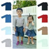 ราคา COD เสื้อยืดเด็ก เสื้อแขนยาวสี่ส่วนเด็ก เสื้อกันหนาวเด็ก สีพื้น Cotton 100% เนื้อ Comb 32TikTok (1733026158116439460)