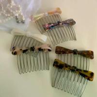 ราคา Korean style acetate fabric bow insert comb Forehead hair clip Reversible insert comb, hair comb, half hair clip, hair clip, hair accessories (1734090581949187245)