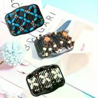 ราคา 3pcs Elastic Double Comb Hair Clip Magic Hair Side Comb Women'S Adjustable Elastic Hair Clip Beaded Hairdo Maker No Wrinkles Curling Thick Wave Hair Ponytail Hair Accessories, Wo (1734032368697967935)