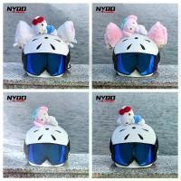 ราคา 2025NEW Motorcycle Helmet Winter Ski Gear Helmet Accessories Plush Cat Ears Bell Bow Kitty (1733162832810443982)