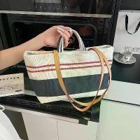 ราคา Cheap Shoulder Bag Dumpling Shape 2025 New Summer Cute Striped Beach Bag Women's Fashion Casual Handbag Large Capacity Tote Bag Fashion Beautiful Special Discount (1733049341259908773)