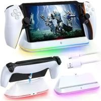 ราคา Charging Dock Station for PlayStation Portal, Charger Dock Stand for PS5 PlayStation Portal with RGB Light and Type-C Charge Cable, Charge Stand Holder for PlayStation Portal (1734116222327555279)