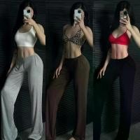 ราคา Serene Flow Apparel Women's sports pants, comfortable zipper, suitable for fitness, yoga, Pilates, cute and sexy design, slim waist, straight legs, women's floor pants กางเกง วอร์ม สีเทา ผู้ หญิง (173