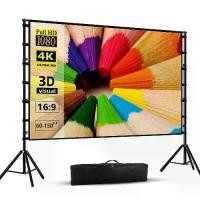 ราคา Projector Screen จอโปรเจคเตอร์แบบพกพาพร้อมขาตั้ง 84/100/120/150/180/200 นิ้วหน้าจอการฉายภาพในร่มกลางแจ้งหน้าจอภาพยนตร์พร้อมขาตั้งกระเป๋าถือริ้วรอยฟรี (1731313107532678868)