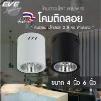ราคา EVE โคมไฟติดเพดาน ทรงกลม ชนิดติดลอย รุ่น EL ขนาด 4 นิ้ว และ 6 นิ้ว โคมสีดำ/ขาว ขั้วหลอด E27 (1734207520713246710)