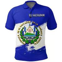 ราคา El Salvador เสื้อยืดสำหรับผู้ชาย2024ใหม่ล่าสุดแฟชั่น salvator Emblem Graphic 3D พิมพ์เสื้อโปโลฟิตเนส GYM top. Lapels สำหรับ (1733767843111929431)