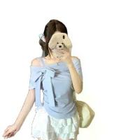 ราคา Plus Size Off-Shoulder Short Sleeve T-Shirt for Women Summer New Loose Fit Covering Flaws Outerwear Off-Shoulder Top เสื้อ babytee ยืดเเขน ยาว เบบี้ ที mardi mercredi bulda (1732977453293340294)
