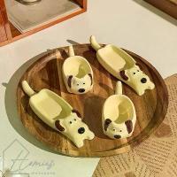 ราคา [COD] [tiktok]【Ready to Send】 ️ Ceramic Sauce Cup with Dog Pattern, Very Cute, Tail Can Hold Chopsticks, Korean Style. (1732960753790191043)