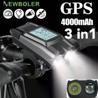 ราคา GPS Bicycle Front Light with Speedometer, Odometer, and Horn, Multi-Functional Bicycle Light with 4 Lighting Modes, Ultra-Bright USB Rechargeable Bicycle Light with 4000mAh Battery Capacity (173312617