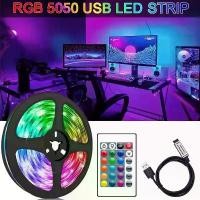 ราคา [COD] Smart TV Led Strip Lights Rgb5050 Tv Backlight Led Tape Light 5V Flexible Led Lighting Strips 24 key Led Strip Remote Rgb (1733471527835829710)