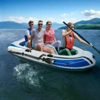 ราคา เรือคายัค เรือยางเป่าลมแบบหลายที่นั่ง เรือท้องแบนแบบสองคนสามคน พื้นหนา พกพาสะดวก สำหรับล่องแก่ง (1733716816886203420)