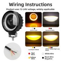 ราคา ไฟหน้ามอเตอร์ไซค์ LED โปรเจคเตอร์ สีขาวเหลืองแบบคู่ ไฟตัดหมอก (1733817873335354529)