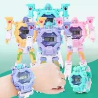 ราคา นาฬิกาแปลงร่างสำหรับเด็ก นาฬิกาการ์ตูนสำหรับประถม นาฬิกาอิเล็กทรอนิกส์ หุ่นยนต์ ของ เล่น ฝึก สมอง ไฟ ฉาย โปรเจคเตอร์ เด็ก ของเล่น เพื่อ การศึกษา ปริศนา (1733414992111043779)