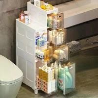 ราคา 【Slim Cabinet】ตู้กันน้ำ ชั้นวางของในห้องน้ำ ชั้นวางอเนกประสงค์ ตู้เก็บของ ชั้นวางห้องน้ำ โปร่งแสง ตู้เก็บของที่แคบ (1733789064038483725)