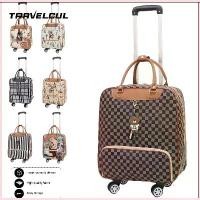 ราคา 【COD】 Travelcul travel luggage waterproof PU leather luggage trolley suit 360 ° wheels spinner (1731360456564311333)
