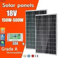 ราคา แผงโซล่าเซลล์ แผงชาร์จแสงอาทิตย์ solar cell แผงโซล่า แผ่นโซล่าเซลล์ 18V 150W-500W solar panel (1734186850105591041)