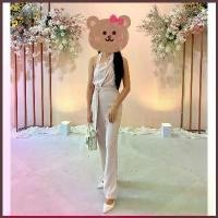 ราคา 32_bellista ออกงาน jumpsuit จั้มสูทสีชมพูอ่อน คล้องคอ โชว์หลัง มีเชือกผูกเอว ขาม้านิดๆ ทรงเป๊ะ มีซับใน ซิปหลัง size xs คําแนะนําผลิตภัณฑ์ใหม่ของเดือนนี้ (1734476698088998638)
