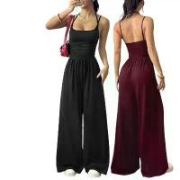 ราคา European And American 2026 Summer New Style Women'S Casual Strapless Jumpsuit With Wide Legs And Loose Fit (1734395008468223918)