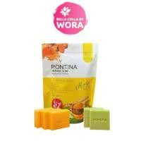 ราคา สบู่สมุนไพรพรทิน่า สบู่พรทิน่า สบู่โสมขมิ้น PONTINA HERBAL SOAP (1 ห่อ 5 ก้อน) (1734529801550792686)