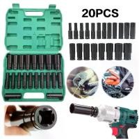 ราคา 1/2 Inch Extended Electric Wrench Socket Set Universal Socket 8-24mm /8-32mm Impact Sleeve with Storage Box Hex Wrench Sleeve Tools Kit for Car Repair (1734472163035481386)