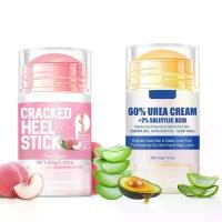 ราคา 2Pcs Peach + aloe Scented Cracked Heel Stick Balm, Heel Stick For Cracked Feet, Foot Cream For Calluses and Dry Feet, Cracked Foot (1734700629537818226)