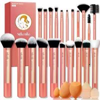 ราคา Makeup Brushes Set, Mlemle Professional 26 Pcs Makeup Kit, Include Powder Blush Concealers Foundation Eye shadows 21 Pcs Makeup Brushes and 2 Powder Puff, 3 Makeup Sponge(A04) (1734700514649801852)
