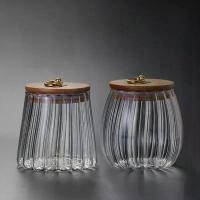 ราคา Design Sense High-End Glass Tea Set Household High Borosilicate Glass Tea Canister Kitchen Dried Fruit Grain Moisture-Proof Sealed Canister Large Capacity Snack Storage Canister (1734068508128478320)