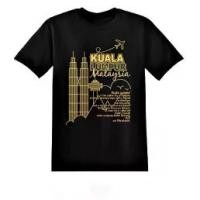 ราคา เสื้อยืด unisex ลายพิมพ์สีทอง สีเงิน และสีรุ้ง HOT Baju Malaysia KLCC & KL TOWER (1734576483873031976)