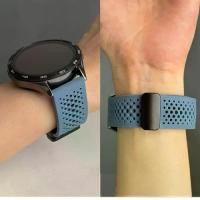 ราคา 22mm & 20mm silicone magnetic watch bands for Samsung Galaxy Watch 4/5/56 Pro & Active 2, Amazfit GTR/GTS Correa, and HUAWEI GT3/GT4 - Breathable summer gift, folding clasp, smartwatch accessory. (173