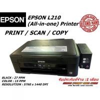 ราคา [COD] [Tiktok]เครื่องปริ้น PRINTER EPSON L210 มือ 2 PRINT / SCAN / COPY BLACK : 27 PPM COLOR : 15 PPM RESOLUTION : 5760 x 1440 DPI (1734508658693211648)
