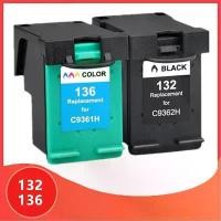 ราคา Compatible for hp 132 136 Cartridge For HP132 for hp136 Photosmart 2573 C3183 1513 Officejet 6213 5443 D4163 pcs1513 Printer (1734253286087230987)