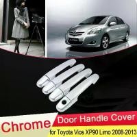 ราคา LT สำหรับ Toyota Vios XP90 Limo 2009 2010 - 2013 ฝาครอบมือจับประตูโครเมียม แผ่นปิดภายนอก จับ ฝาครอบรถ อุปกรณ์จัดแต่งทรงผม ABS (1730073646071515194)