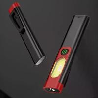 ราคา ABS LED Portable Flashlight Type-C Rechargeable 600Lm Work Light Lighting Mini Clip Light A9W2 (1733602142568482383)