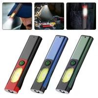 ราคา ABS LED Portable Flashlight Type-C Rechargeable 600Lm Clip Light Mini Flashlight Light Flat C9S1 (1733345867243554258)