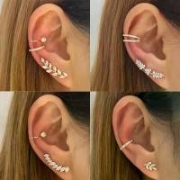 ราคา No Piercing Crystal Rhinestone Ear Cuff Earrings for Women Wrap Stud Clip Earrings Girls Trendy Earrings Jewelry Bijoux (1734039544818796155)