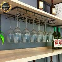 ราคา ♖ไวน์ ที่แขวนแก้วไวน์ ที่วางแก้วไวน์สแตนเลส 304 แก้วไวน์แขวนโลหะถ้วยไวน์ชั้นวางบาร์คู่ แก้วขวดแก้ว✻ (1733285321464906858)