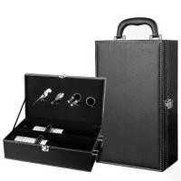 ราคา 【จัดส่งอย่างรวดเร็ว】DT06-5 กล่องเก็บขวดไวน์ 2ช่อง+ที่เปิด 4ช่อง หนังสัมผัสนุ่มใส่ไวน์ขนาด750mlได้ พร้อมส่ง #กล่องไวน์ #ไวน์ #กล่องใส่ไวน์ #อุปกรณ์ไวน์ #ที่เปิดไวน์ #ที่เปิดขวดไวน์ #กล่องใสไวน์2ขวด (17