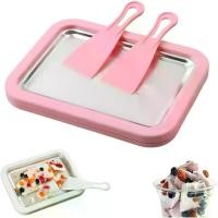 ราคา Ice Cream Roll Maker, Home Use Ice Cream Roll Maker with Instant Freezing Tray and 2 Scrapers, Fun Family Activity DIY Instant Ice Cream Maker for Yogurt and Sorbet (1734595675470202742)